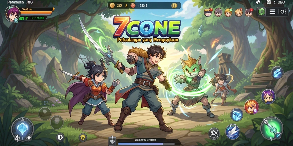 Tangkapan layar gameplay <strong>7CONE</strong> menampilkan momen mendebarkan dari anime.