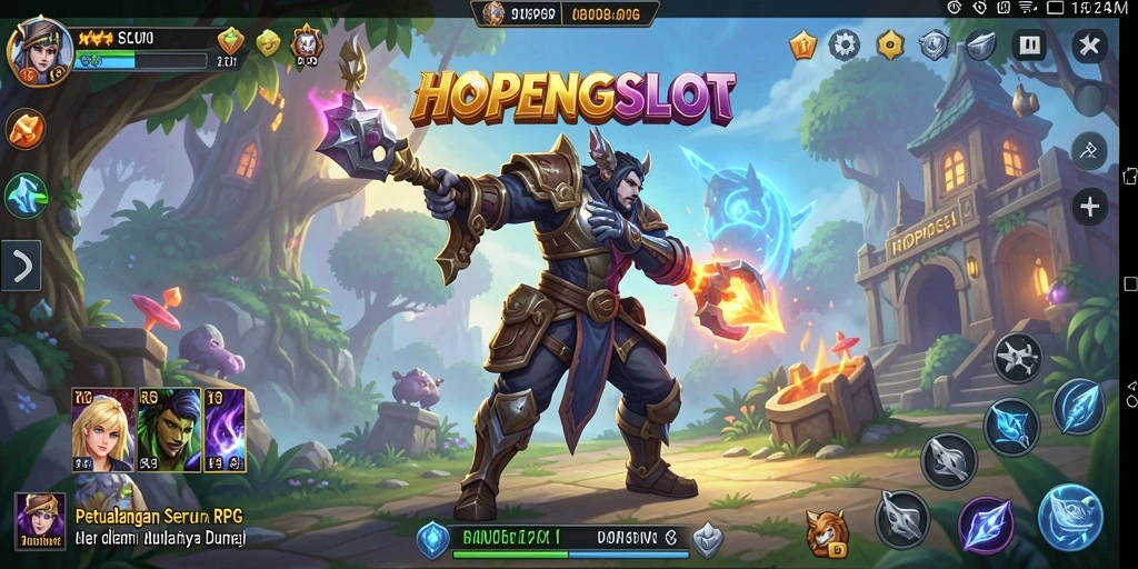 Tangkapan layar HOPENGSLOT menampilkan aksi pertarungan karakter RPG yang seru.