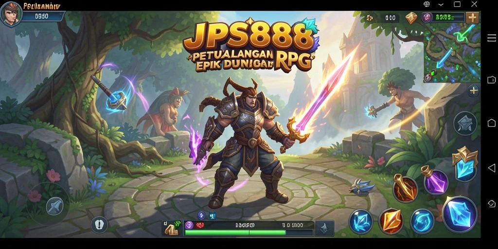 Screenshot gameplay JPS888 menampilkan pertarungan seru di dunia fantasi.