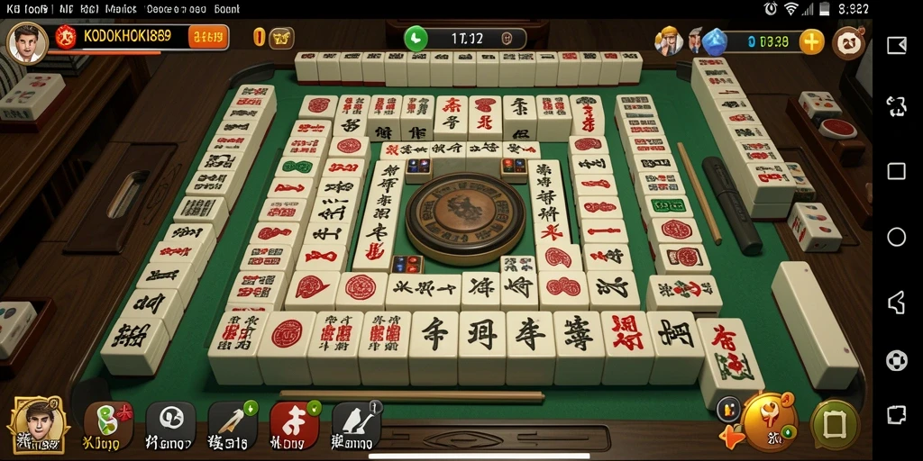 Tampilan gameplay Mahjong yang seru dalam KODOKHOKI889.