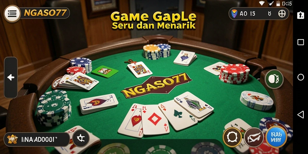 Tampilan gameplay seru dalam permainan Gaple NGASO77.