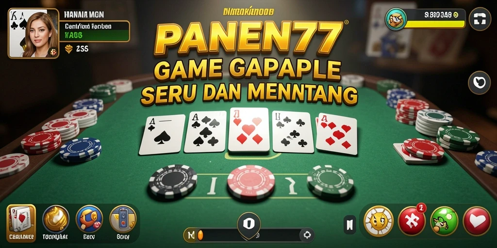 Screenshot utama PANEN77 menampilkan permainan Gaple yang seru.