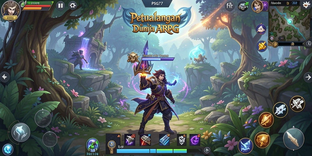 Screenshot PSG77 menampilkan action seru dalam pertarungan ARPG.