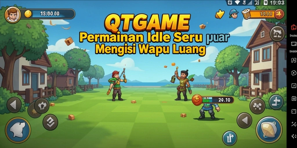 Tampilan gameplay QTGAME dengan interaksi Idle yang menawan.